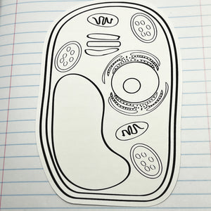 Black and White Plant Cell Stickers