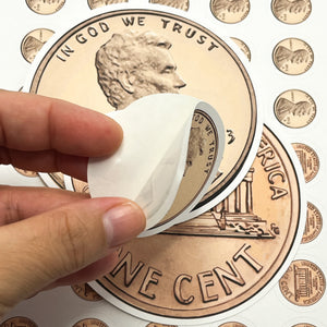 One-cent Coin Stickers 1¢