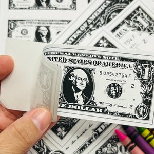 Black and White Math One-dollar Bill Stickers $1