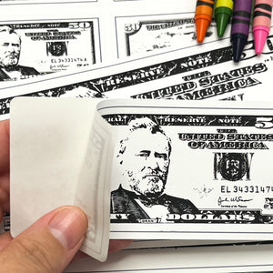 Black and White Math Fifty-dollar Bill Stickers $50