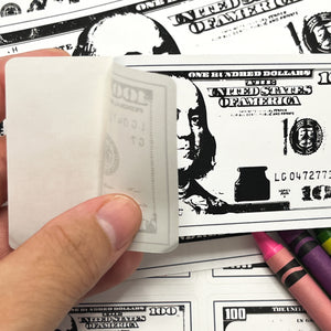 Black and White Math One-hundred-dollar Bill Stickers $100