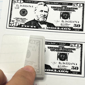 Black and White Math Fifty-dollar Bill Stickers $50