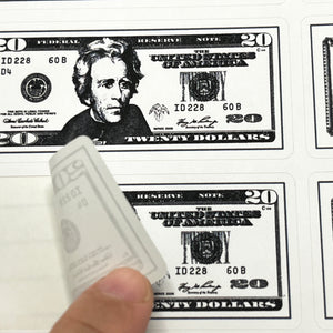 Black and White Math Twenty-dollar Bill Stickers $20