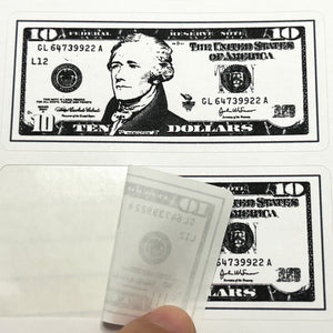 Black and White Math Ten-dollar Bill Stickers $10