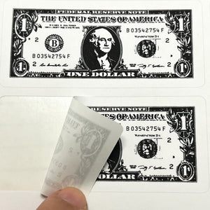 Stickers billetes de un dolar $1 / Blanco y negro