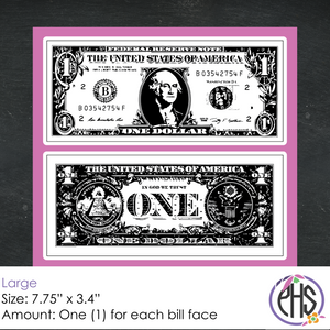 Black and White Math One-dollar Bill Stickers $1