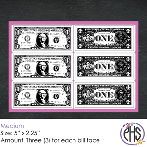 Black and White Math One-dollar Bill Stickers $1