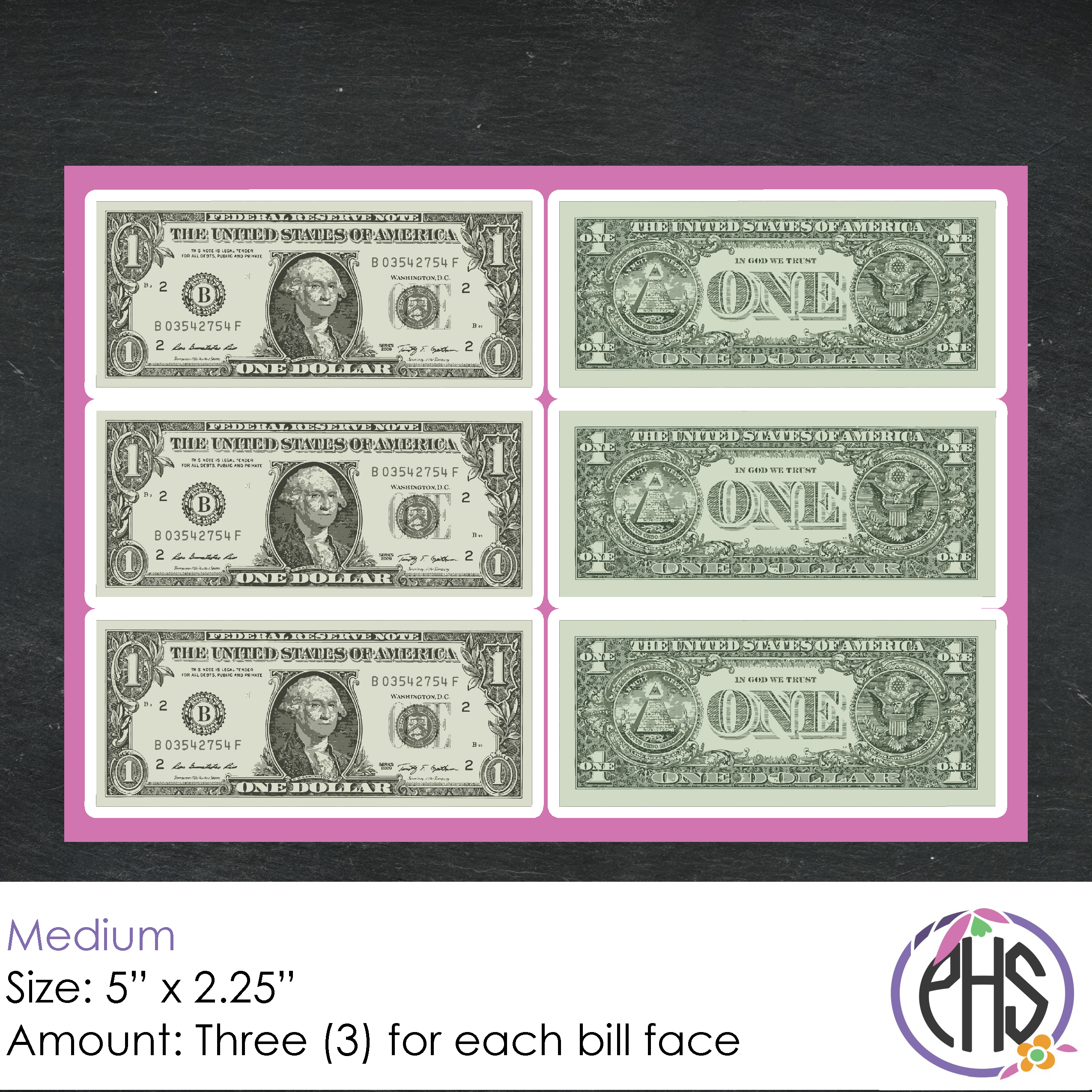 Math One-dollar Bill Stickers $1