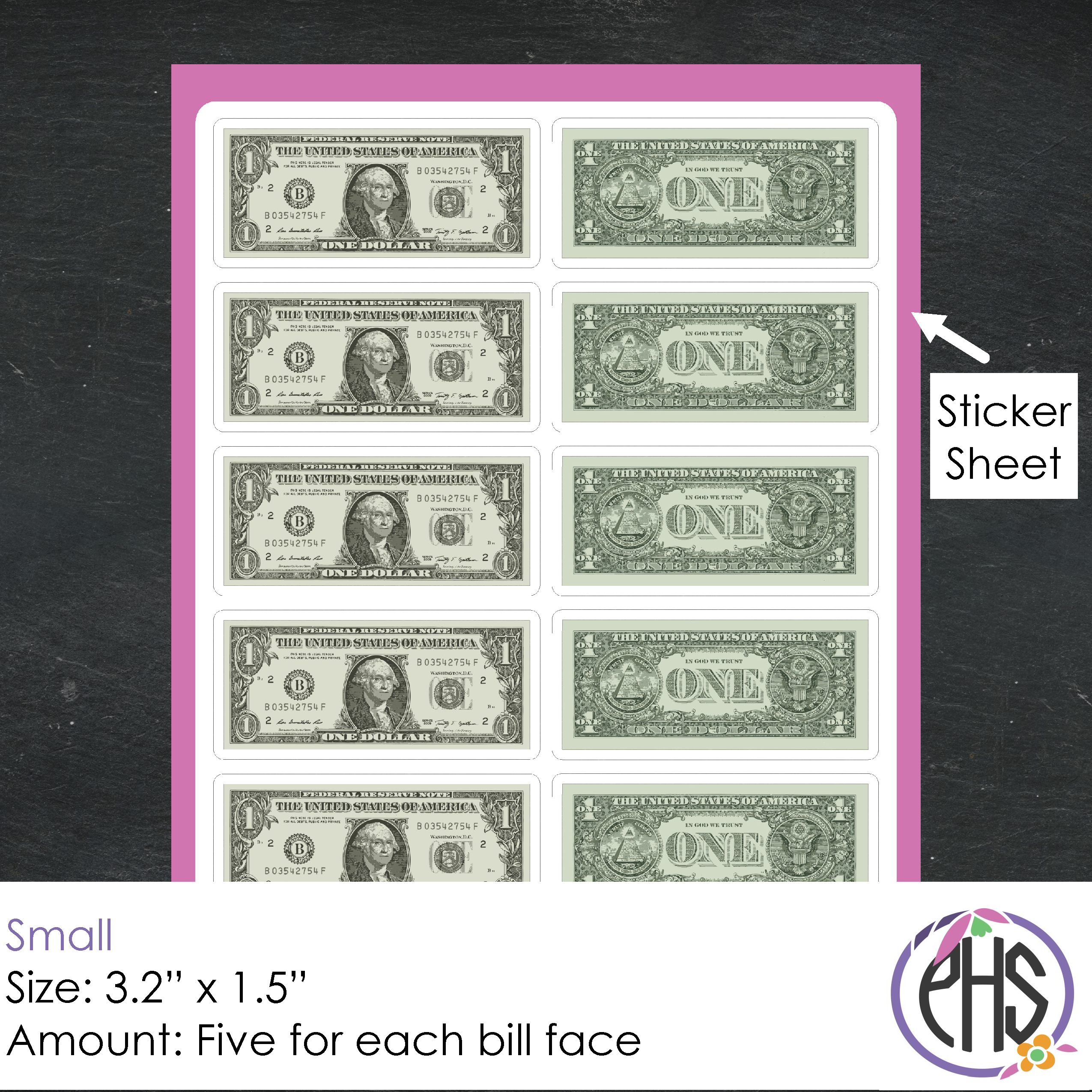 Math One-dollar Bill Stickers $1