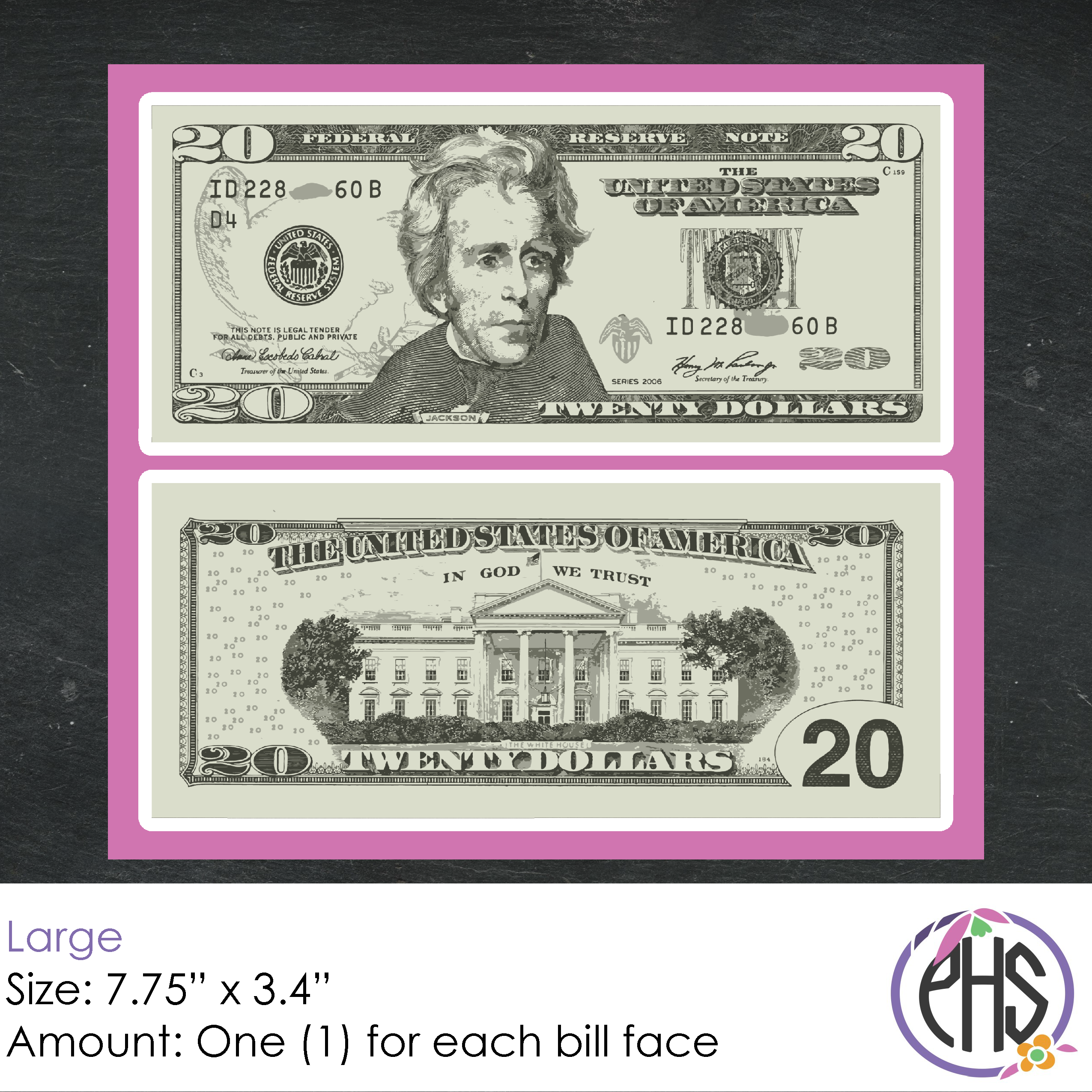 Math Twenty-dollar Bill Stickers $20