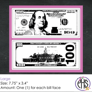 Black and White Math One-hundred-dollar Bill Stickers $100