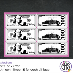 Black and White Math One-hundred-dollar Bill Stickers $100