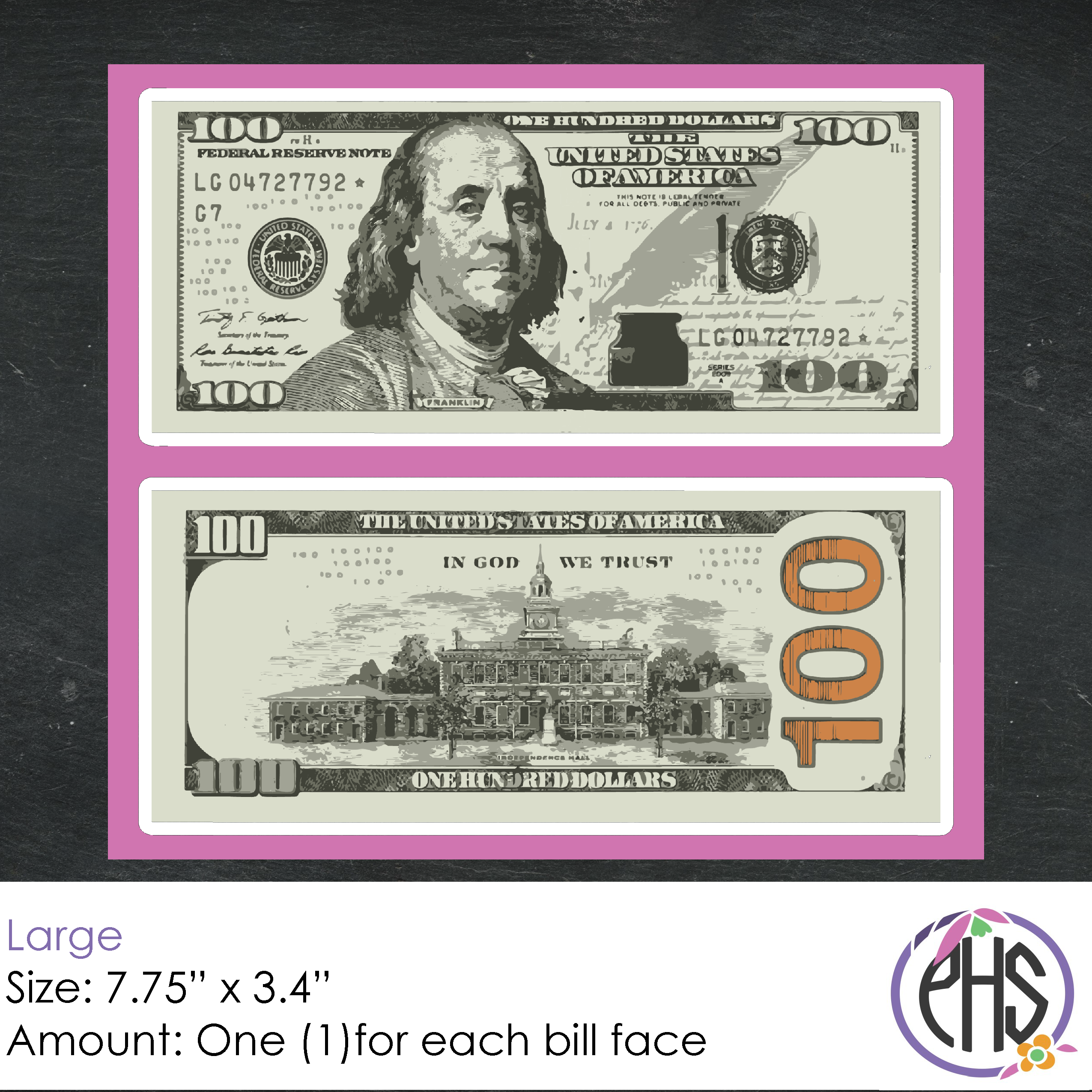 Math One-hundred-dollar Bill Stickers $100