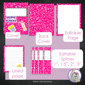 Printable and Editable Binder Covers and Spines - Composition