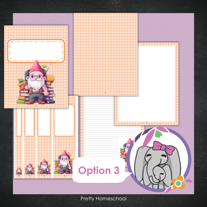 Printable and Editable Binder Covers and Spines - Gnome