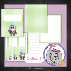 Printable and Editable Binder Covers and Spines - Gnome