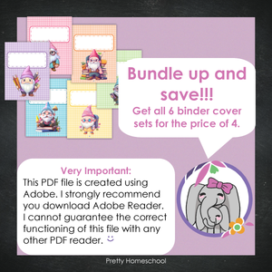 Printable and Editable Binder Covers and Spines - Gnome