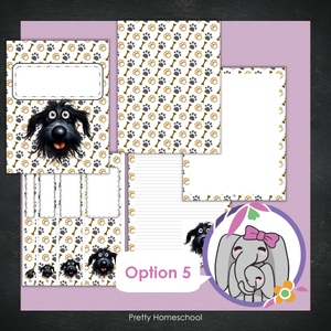 Printable and Editable Binder Covers and Spines - Happy Dogs