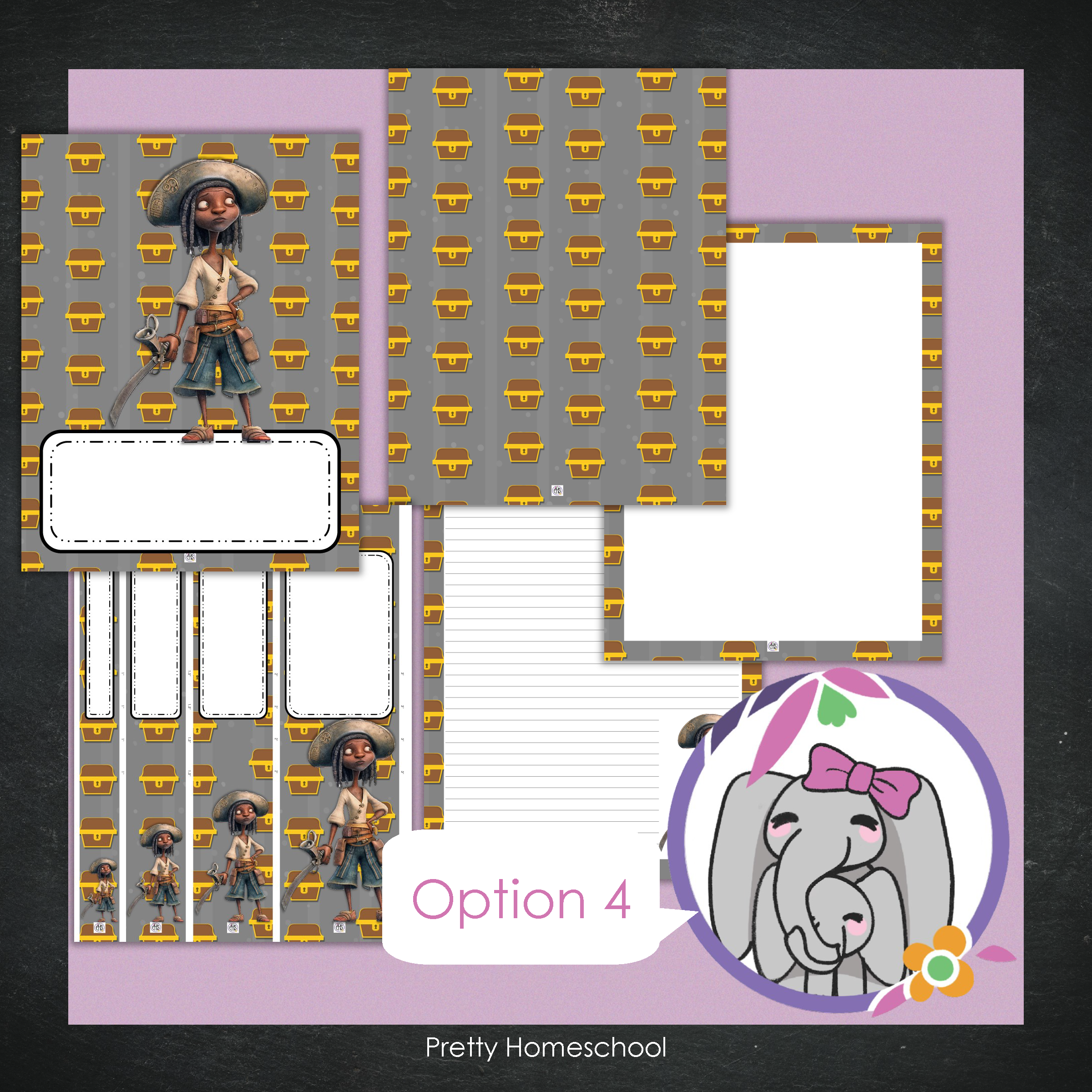 Printable and Editable Binder Covers and Spines - Pirates