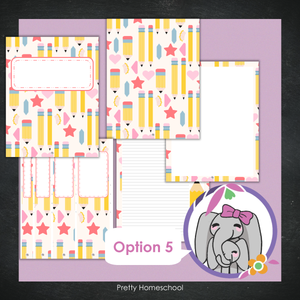 Printable and Editable Binder Covers and Spines - School