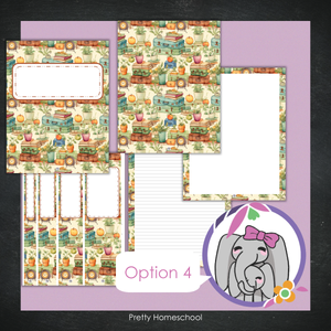 Printable and Editable Binder Covers and Spines - Vintage School
