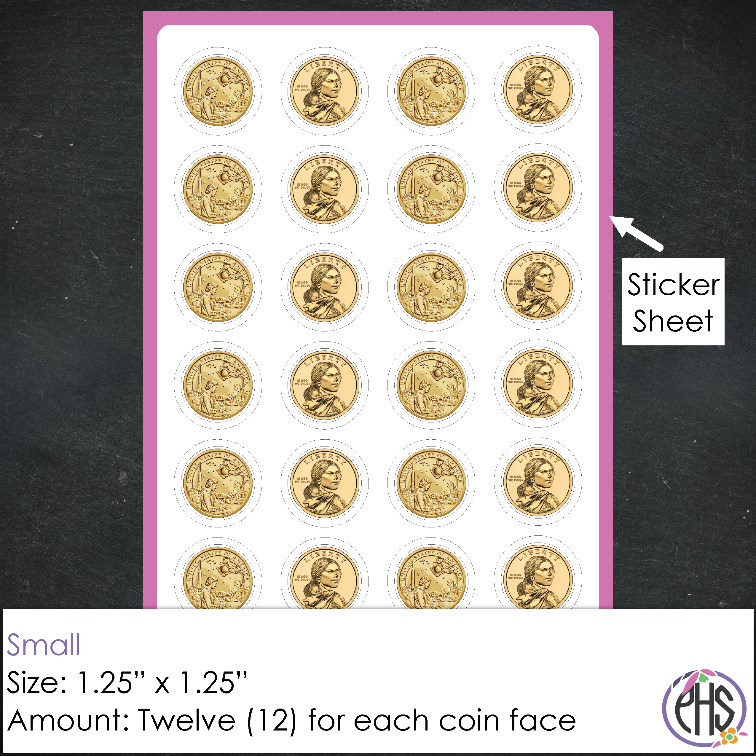 One-dollar Coin Stickers $1