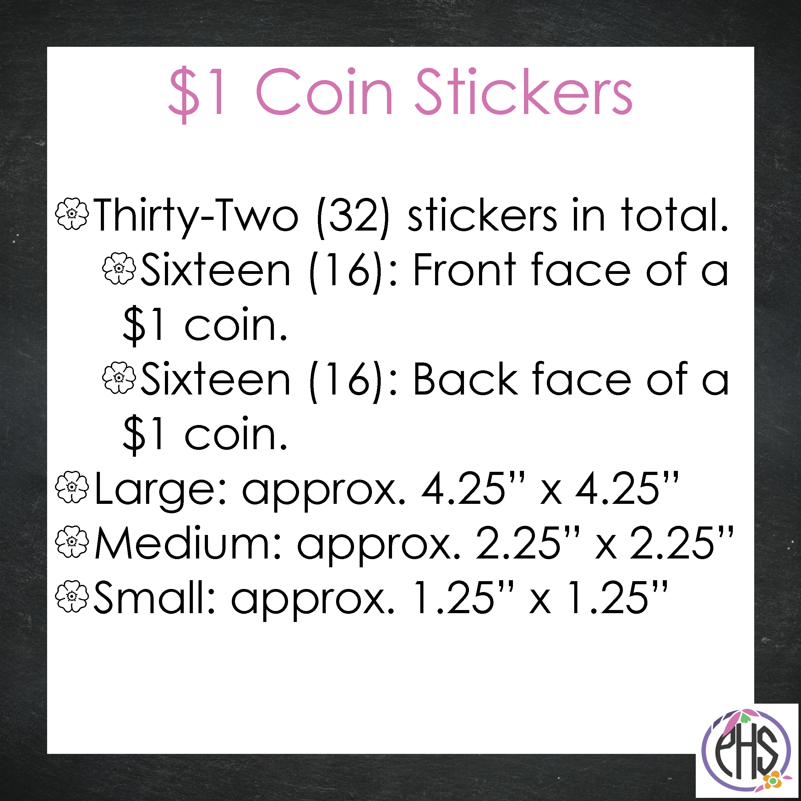 One-dollar Coin Stickers $1