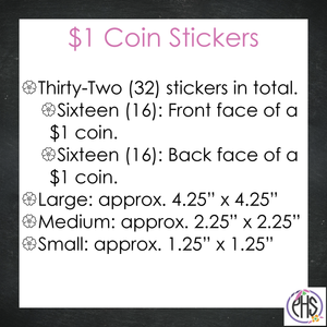 One-dollar Coin Stickers $1