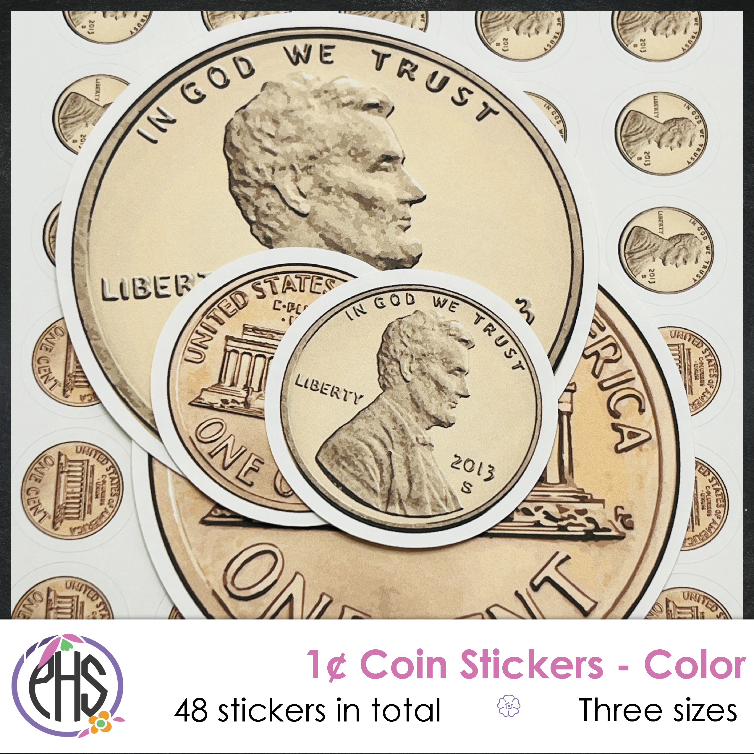 One-cent Coin Stickers 1¢