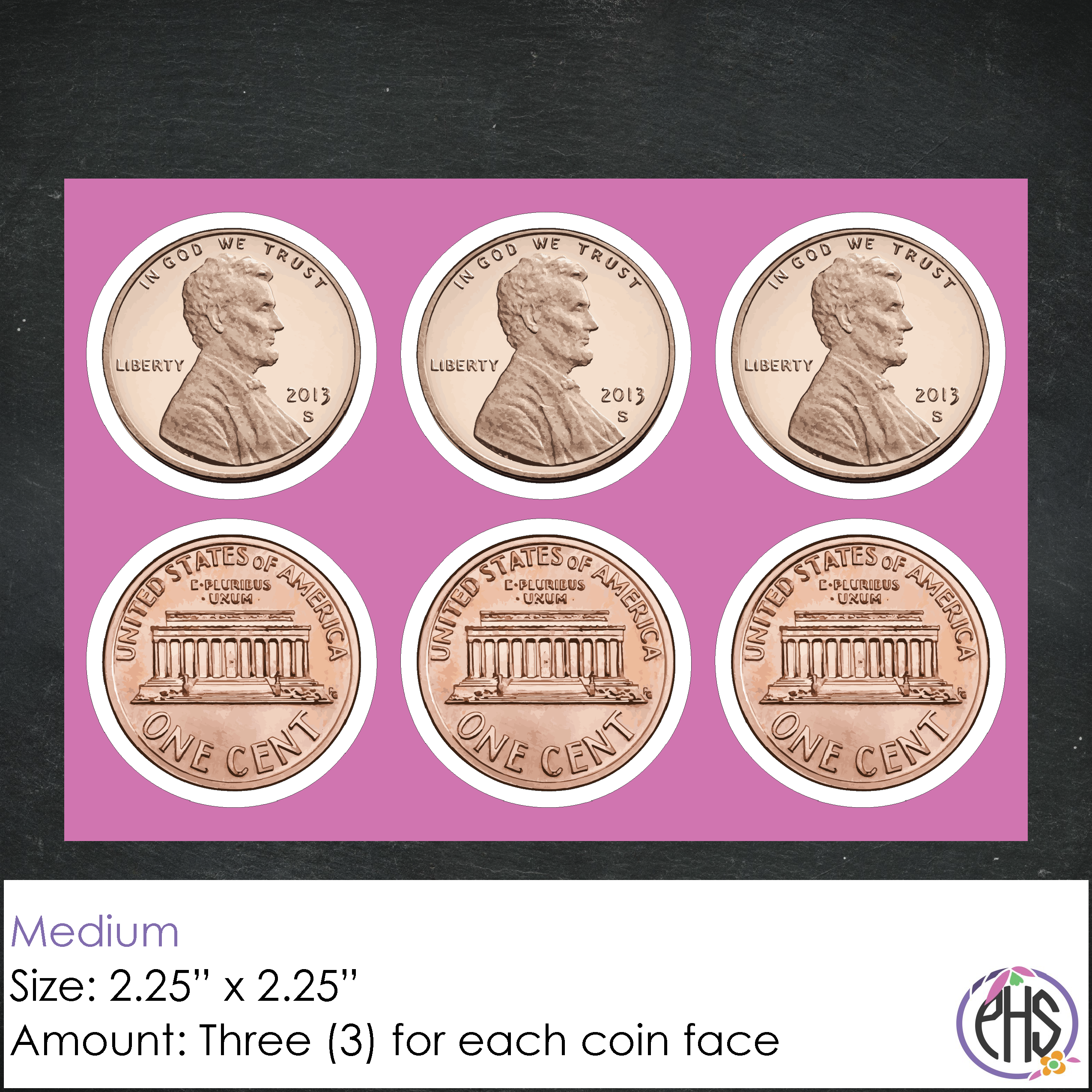 One-cent Coin Stickers 1¢