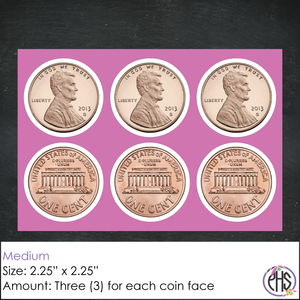 One-cent Coin Stickers 1¢