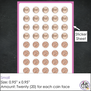 One-cent Coin Stickers 1¢