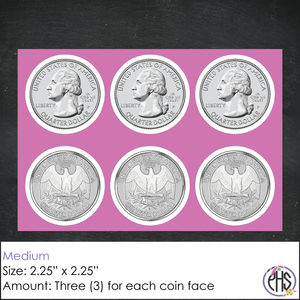 Twenty-five-cents Coin Stickers 25¢