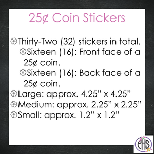 Twenty-five-cents Coin Stickers 25¢