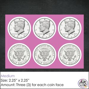 Fifty-cents Coin Stickers 50¢