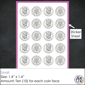 Fifty-cents Coin Stickers 50¢