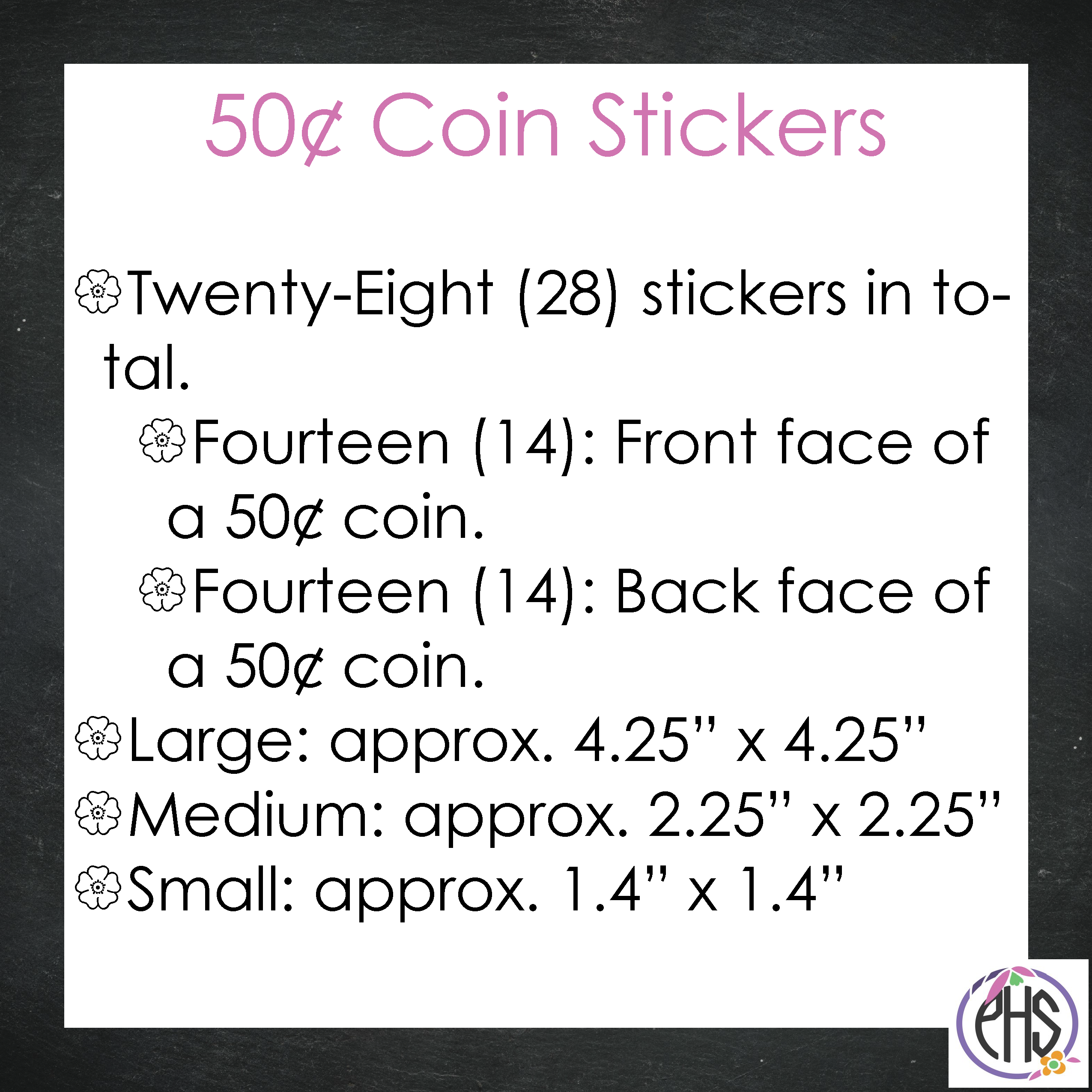 Fifty-cents Coin Stickers 50¢