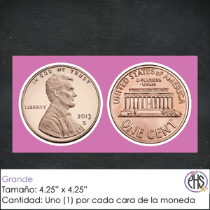 Stickers Monedas de un centavo 1¢