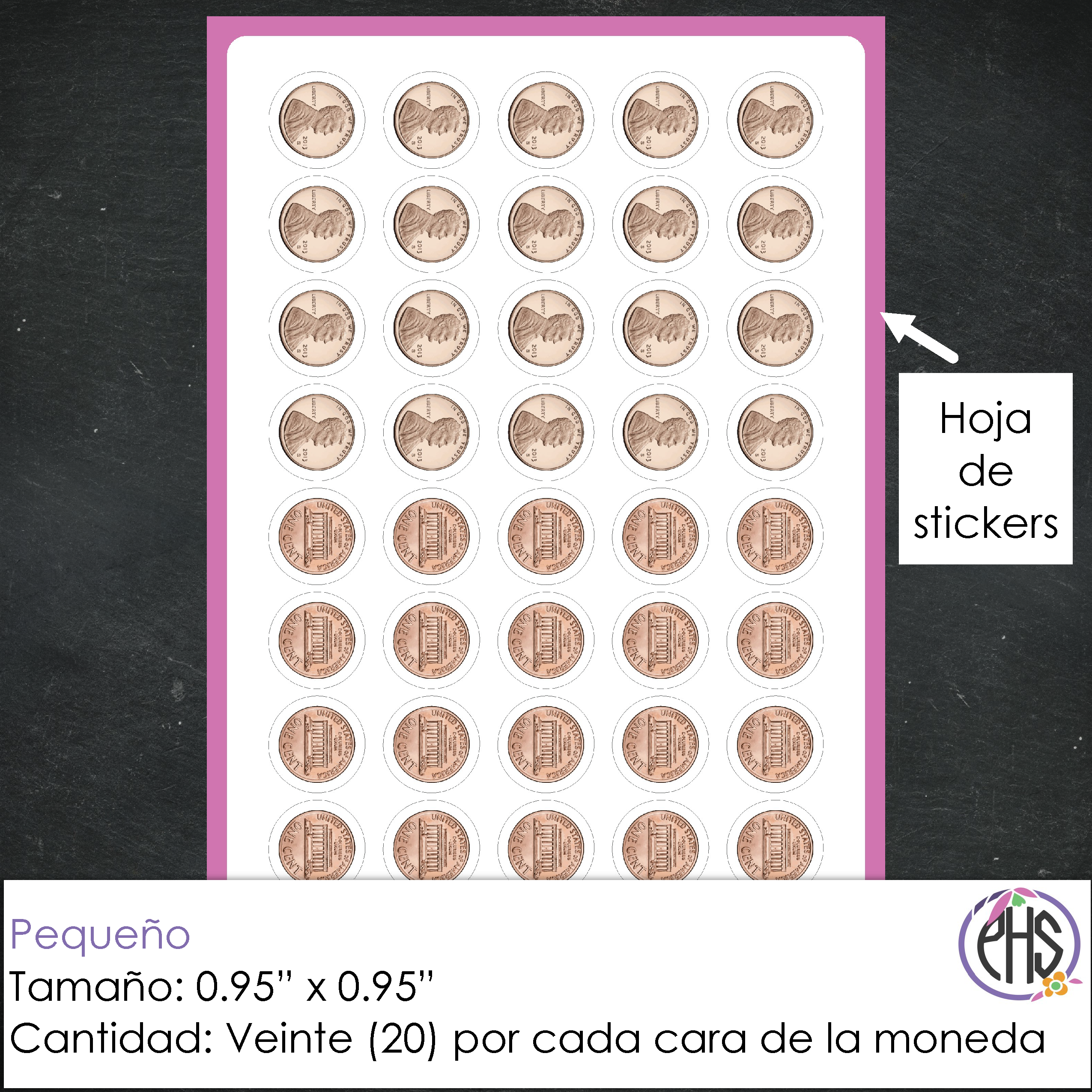 Stickers Monedas de un centavo 1¢