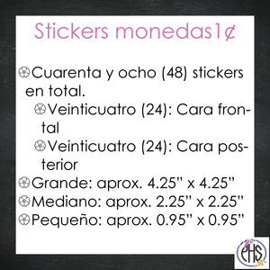 Stickers Monedas de un centavo 1¢