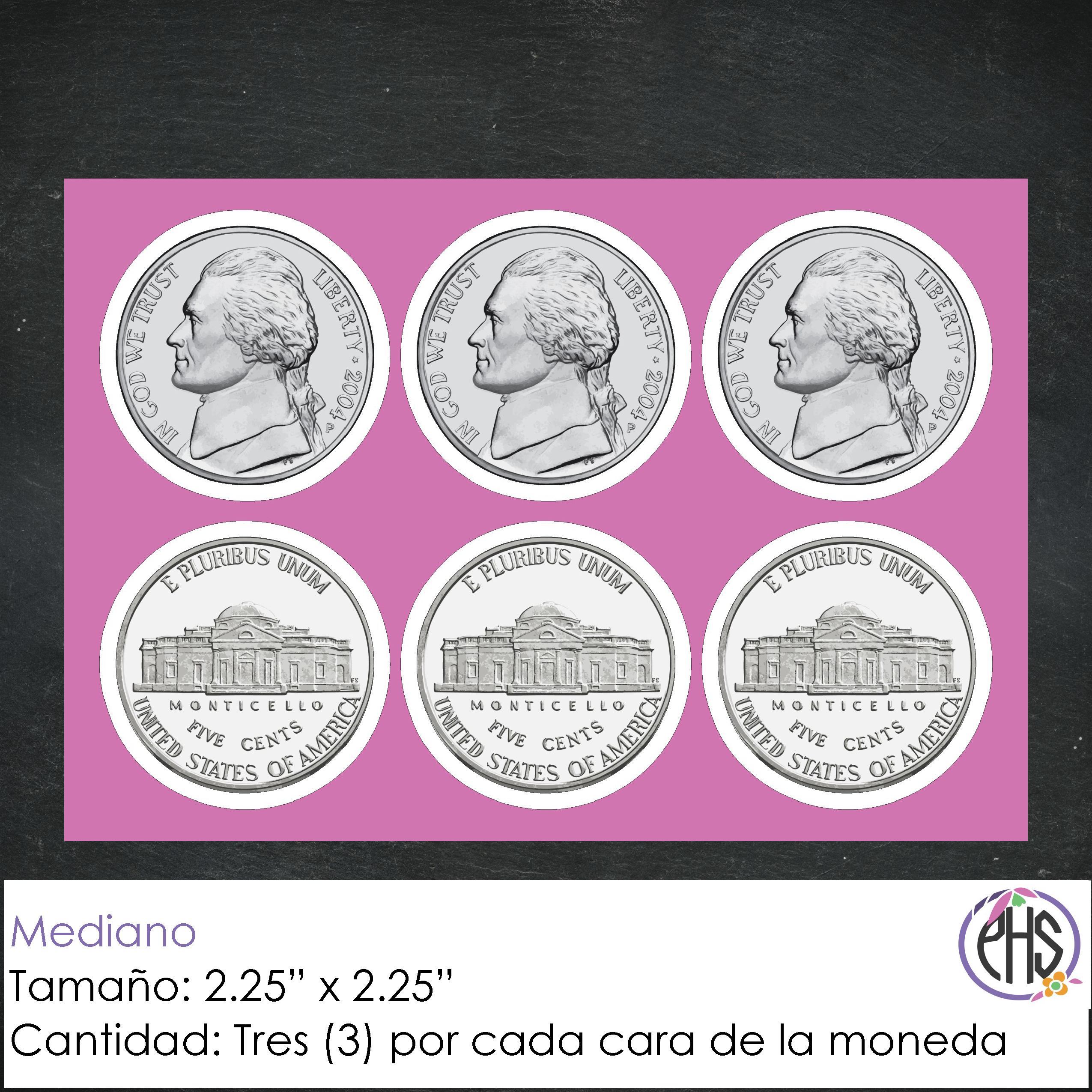 Stickers Monedas de cinco centavos 5¢