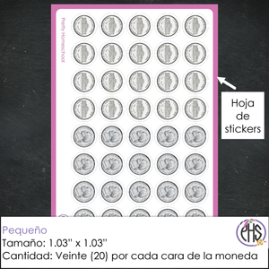 Stickers Monedas de cinco centavos 5¢