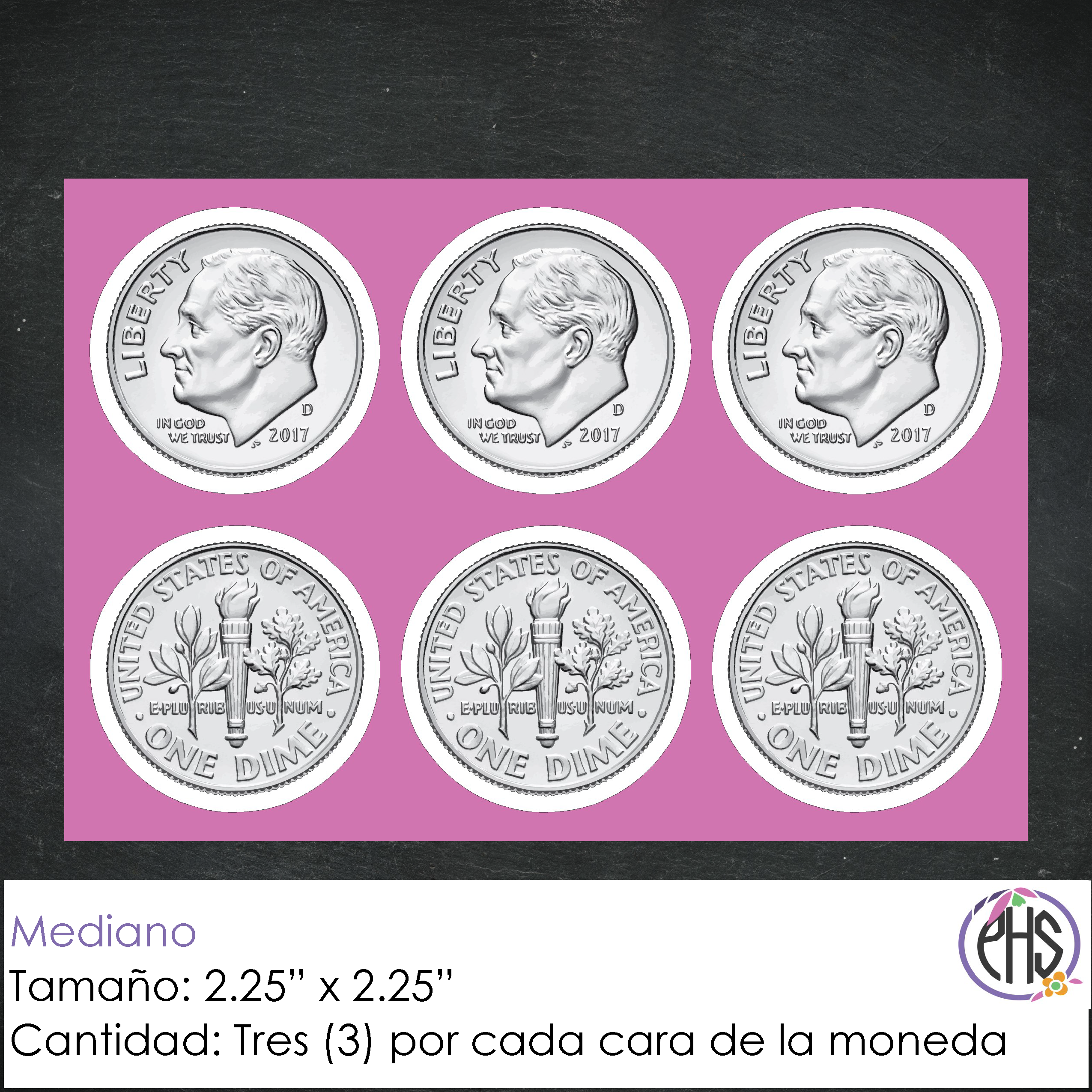 Stickers Monedas de diez centavos 10¢