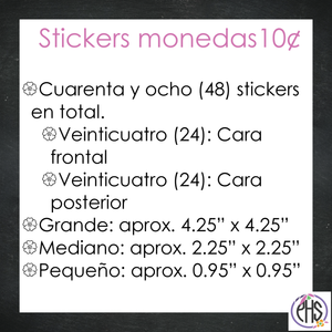 Stickers Monedas de diez centavos 10¢