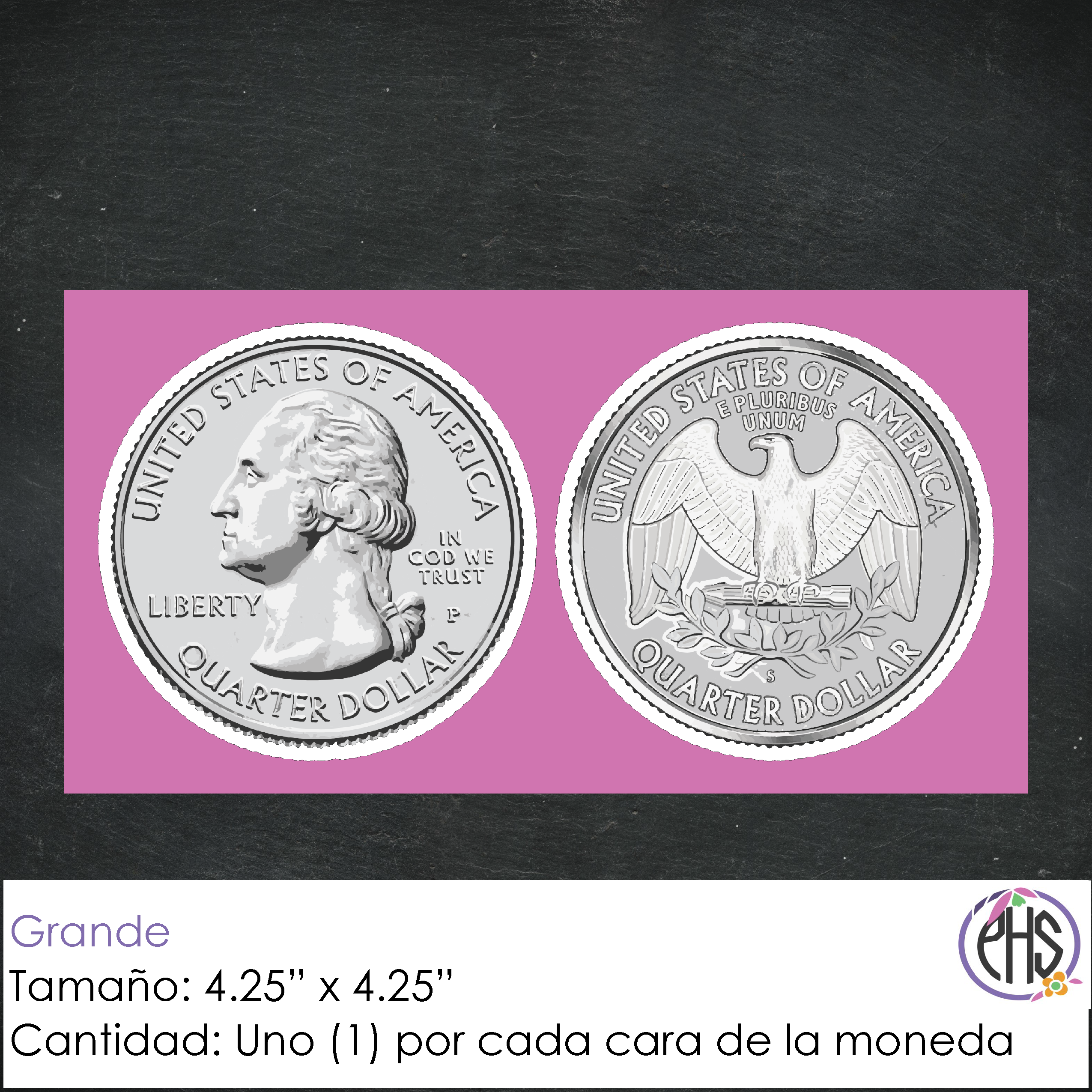 Stickers Monedas de veinticinco centavos 25¢