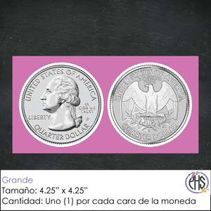 Stickers Monedas de veinticinco centavos 25¢