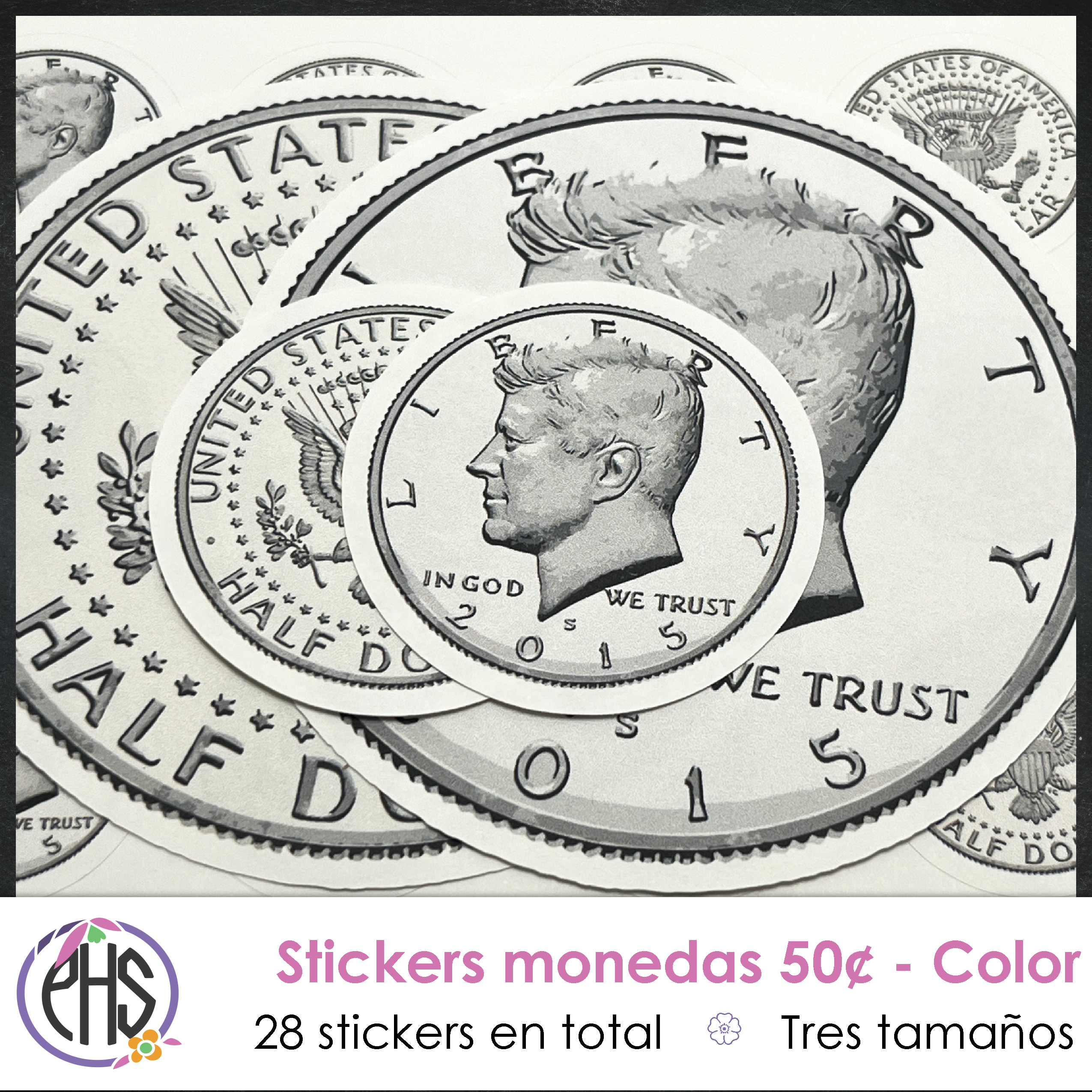 Stickers Monedas de cincuenta centavos 50¢