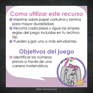 Juego de Matemáticas: Números Primos | PDF Imprimible | Divertido y Educativo