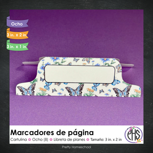 Marcadores de página: Libreta de planes: Mariposas