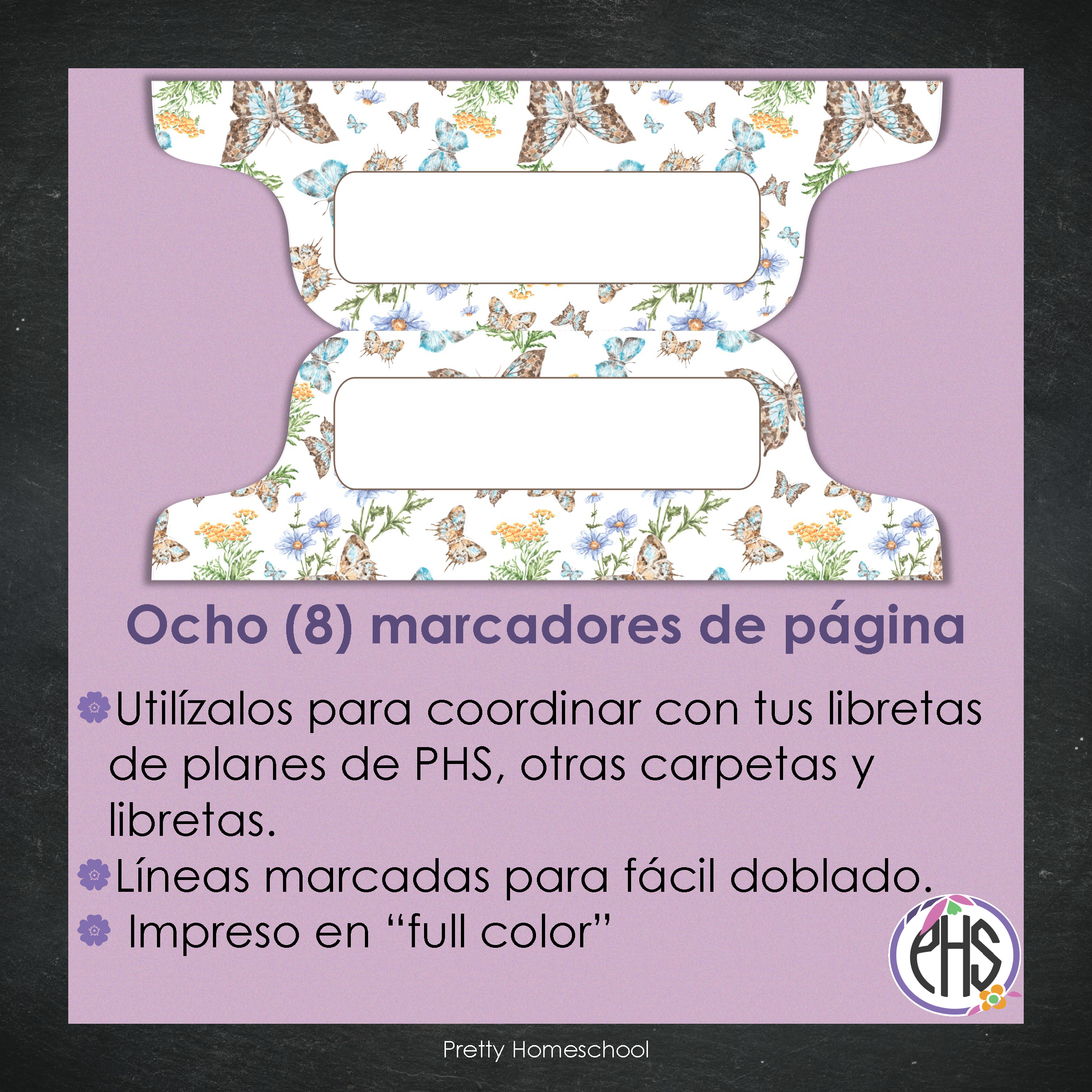 Marcadores de página: Libreta de planes: Mariposas